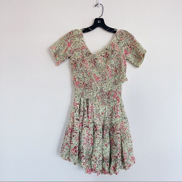 Poupette St Barth Mini Dress Soledad Dress - Green Murrina Size L - Picture 8 of 12